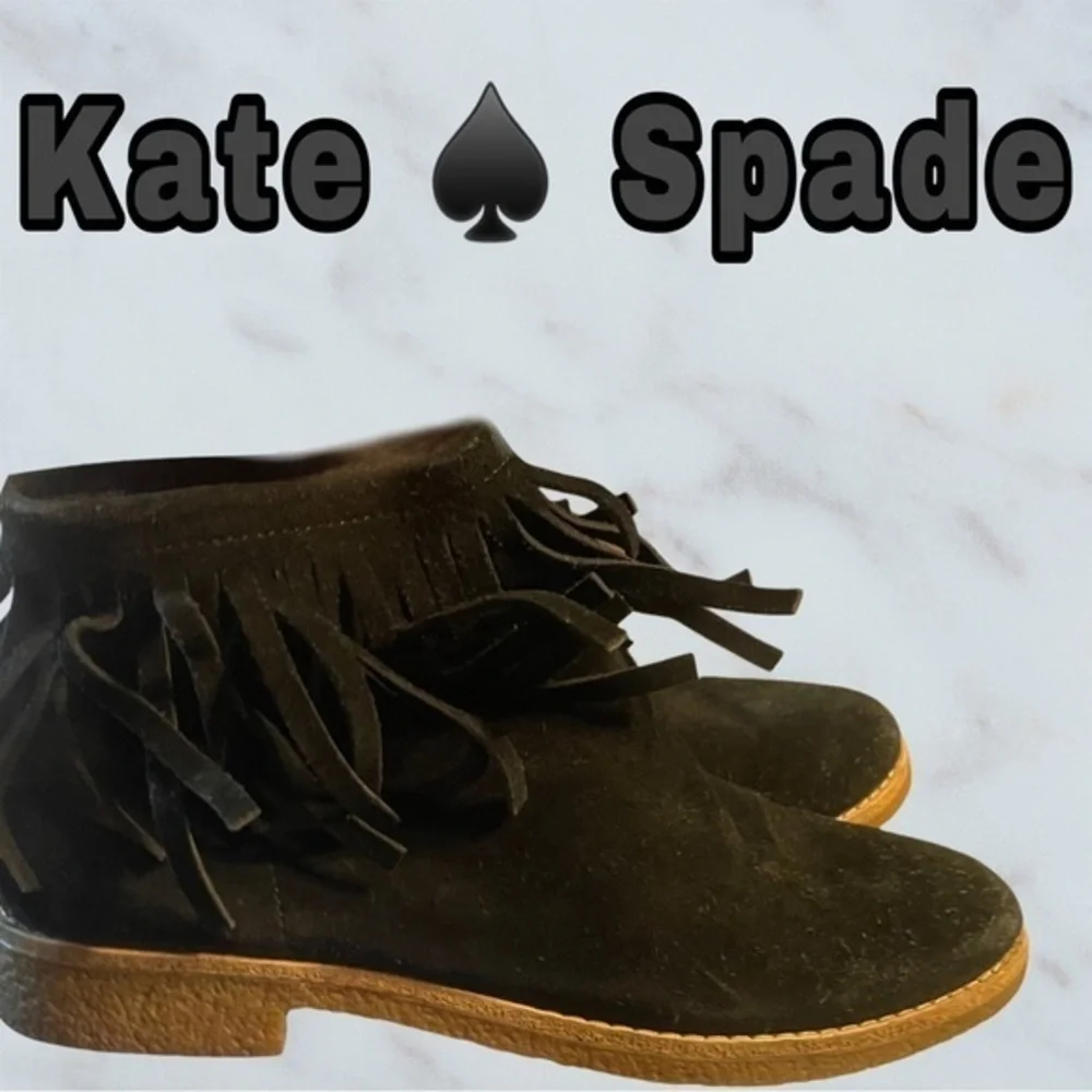 Kate ♠️ Spade Black Tassel Chelsea Ankle Boots ♠️ size 5